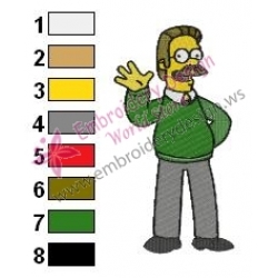 Ned Flanders Simpson Embroidery Design